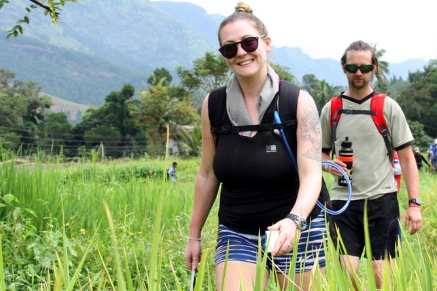Tourists getting trekking experience in Sri Lanka